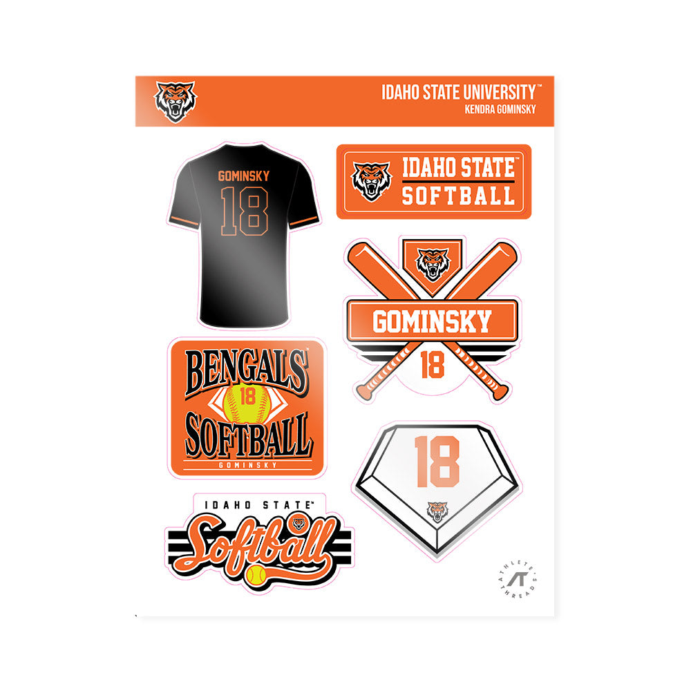 Idaho State - NCAA Softball : Kendra Gominsky - Sticker Sheet-0
