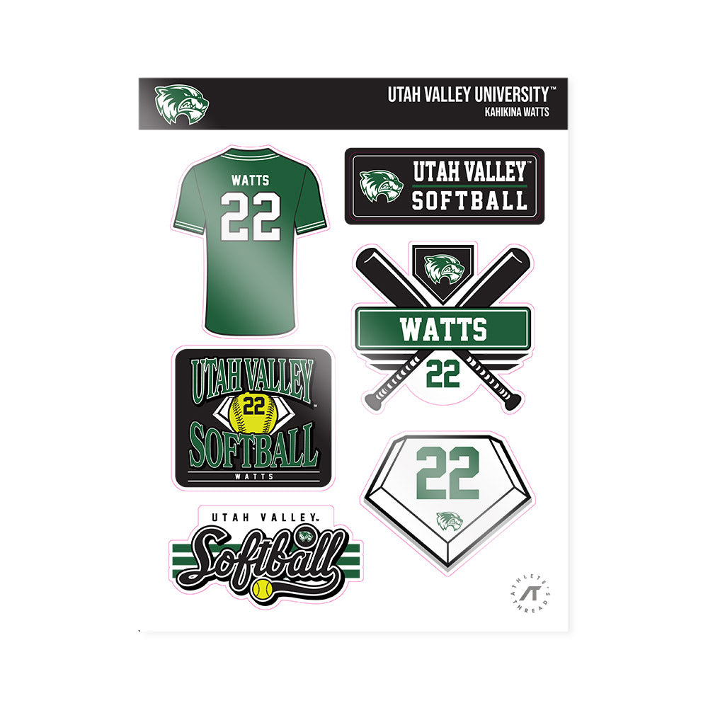 Utah Valley - NCAA Softball : Kahikina Watts - Sticker Sheet-0