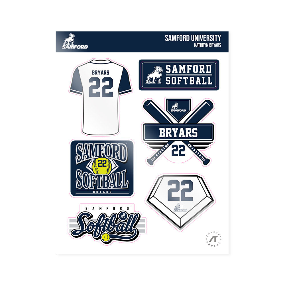 Samford - NCAA Softball : Kathryn Bryars - Sticker Sheet-0