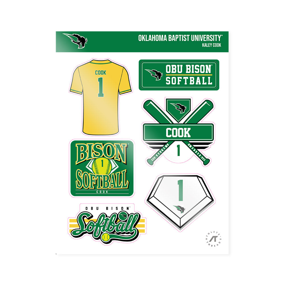 OKBU - NCAA Softball : Kaley Cook - Sticker Sheet-0