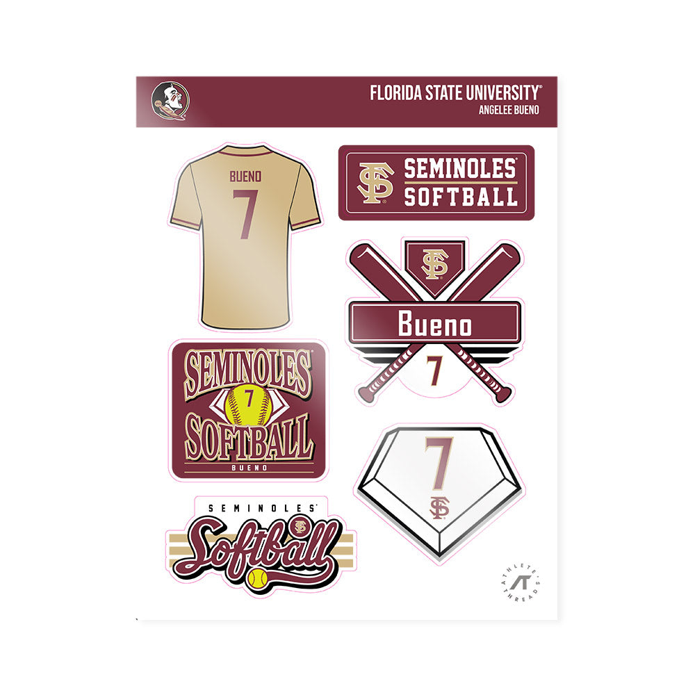 FSU - NCAA Softball : Angelee Bueno - Sticker Sheet-0