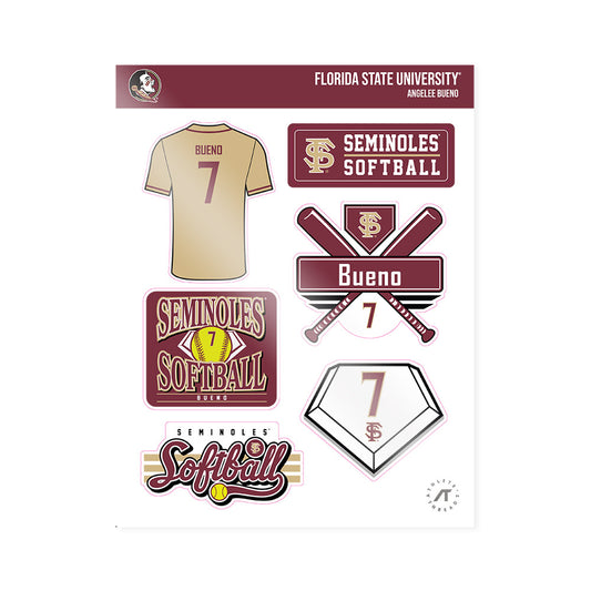 FSU - NCAA Softball : Angelee Bueno - Sticker Sheet-0