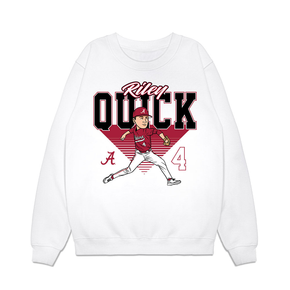 Alabama - NCAA Baseball : Riley Quick - Caricature Premium Crewneck Sweatshirt-0