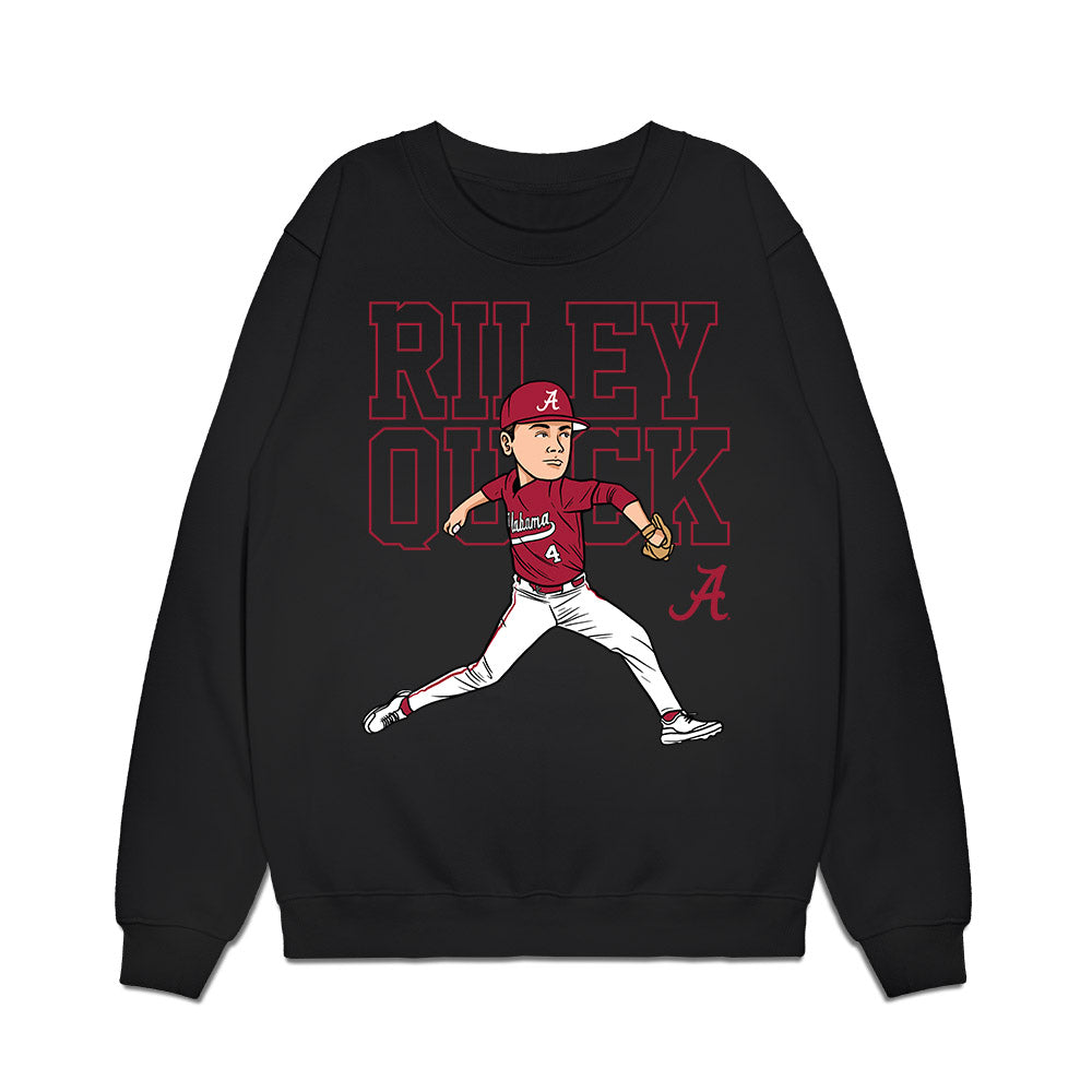 Alabama - NCAA Baseball : Riley Quick - Caricature Premium Crewneck Sweatshirt-0