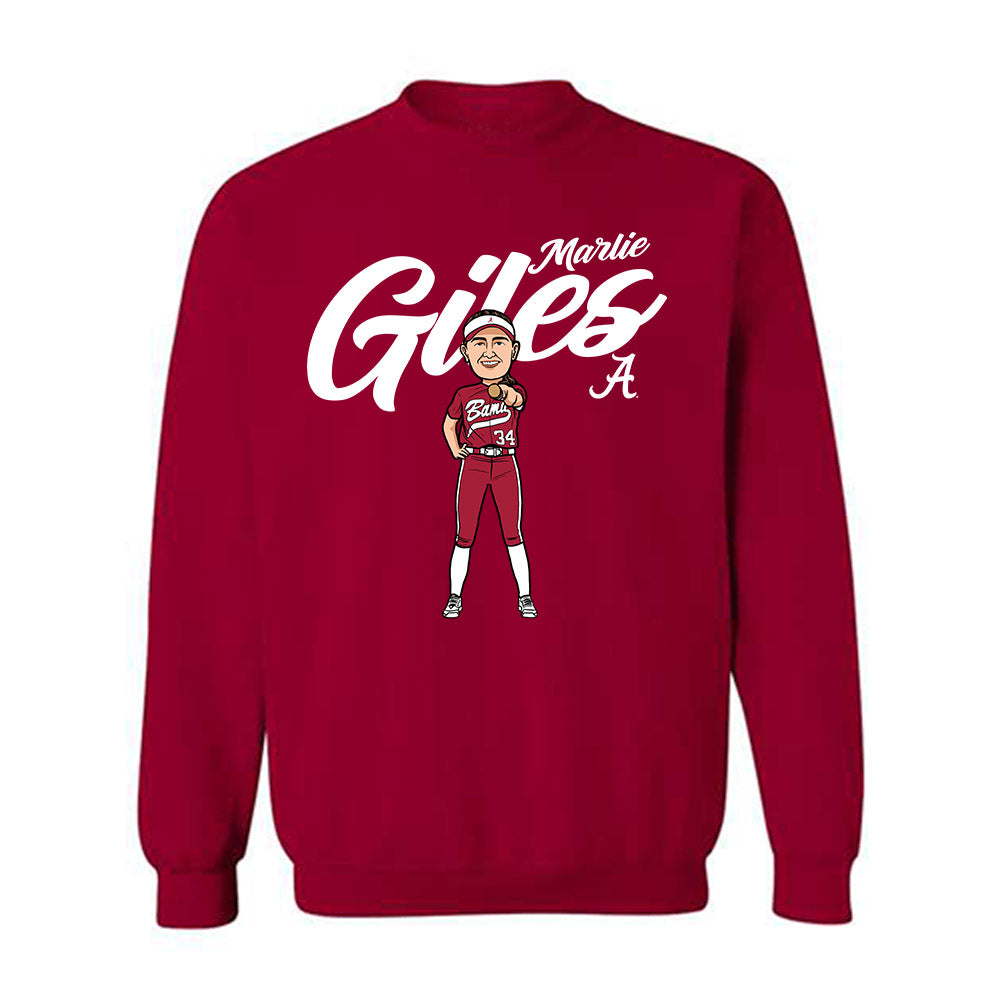 Alabama - NCAA Softball : Marlie Giles - Caricature Crewneck Sweatshirt-0