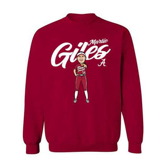 Alabama - NCAA Softball : Marlie Giles - Caricature Crewneck Sweatshirt-0