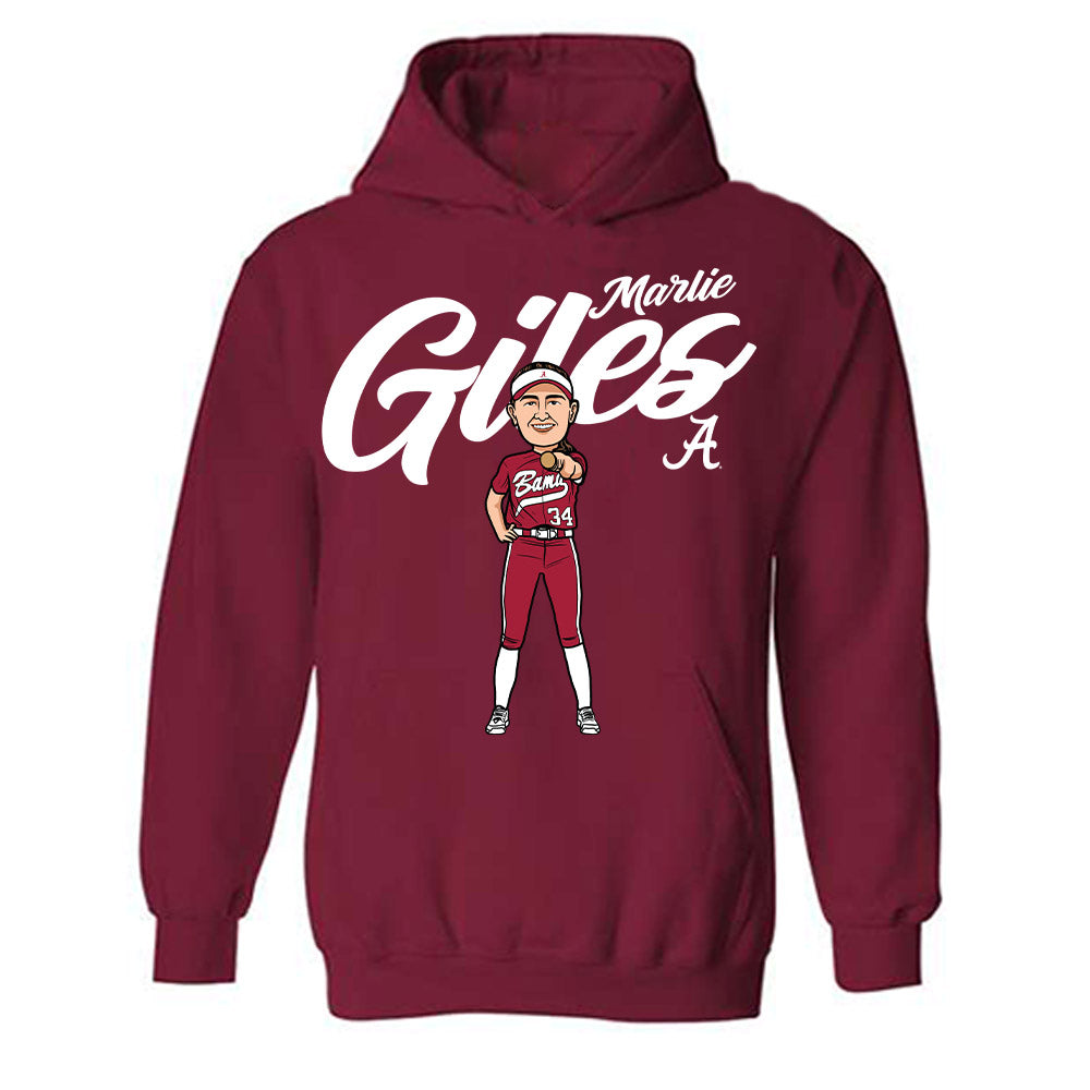 Alabama - NCAA Softball : Marlie Giles - Caricature Hooded Sweatshirt-0