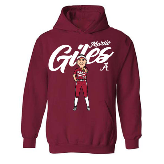 Alabama - NCAA Softball : Marlie Giles - Caricature Hooded Sweatshirt-0