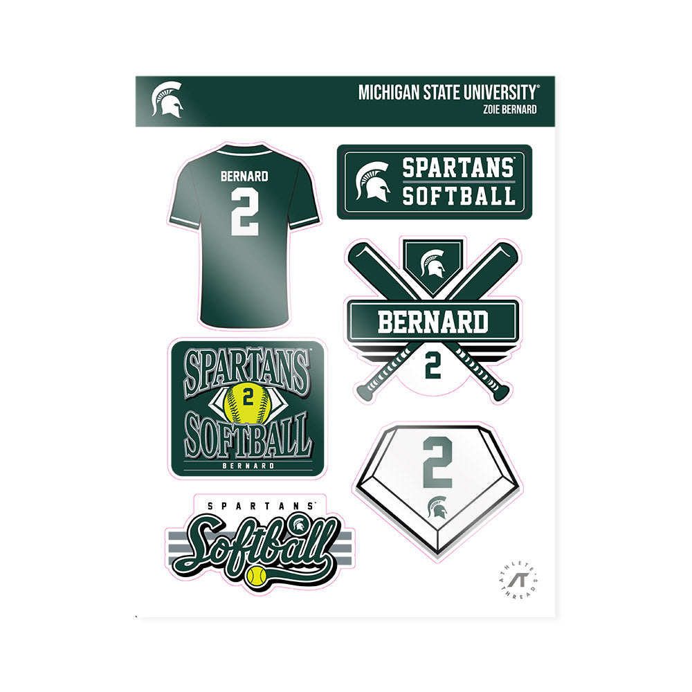 Michigan State - NCAA Softball : Zoie Bernard - Sticker Sheet-0