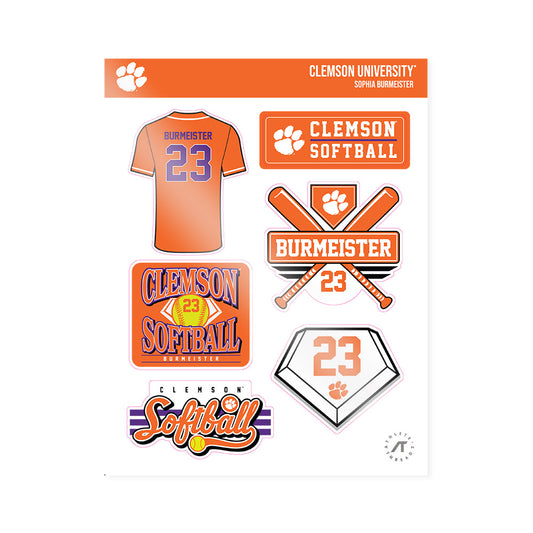 Clemson - NCAA Softball : Sophia Burmeister - Sticker Sticker Sheet-0