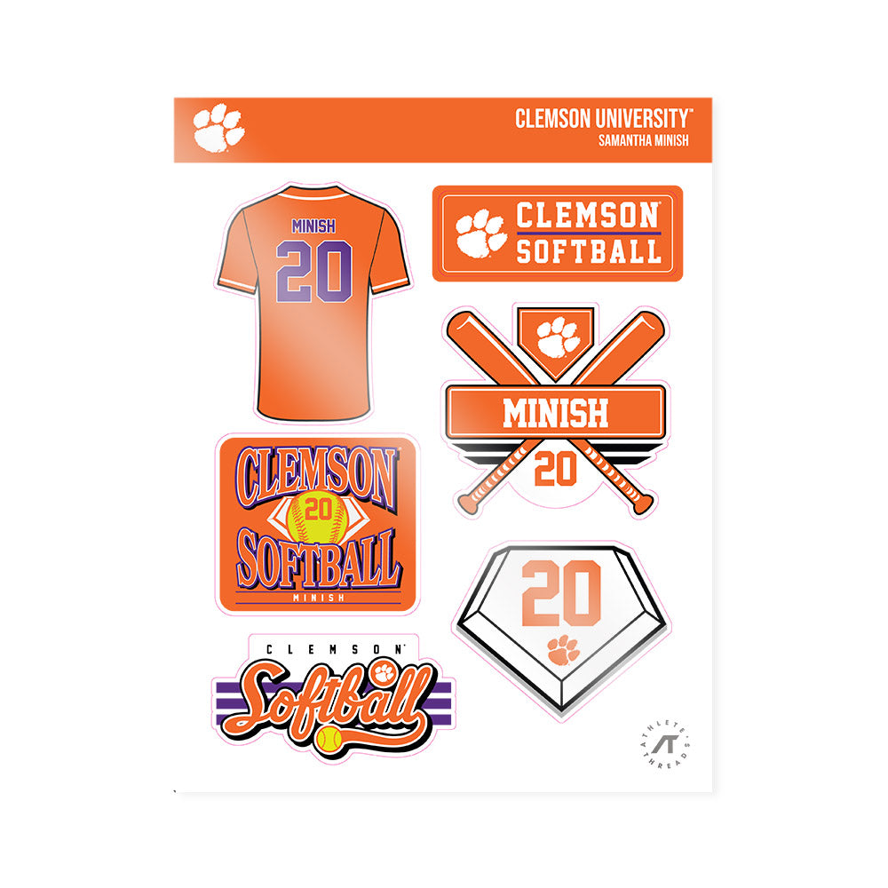 Clemson - NCAA Softball : Samantha Minish - Sticker Sheet-0