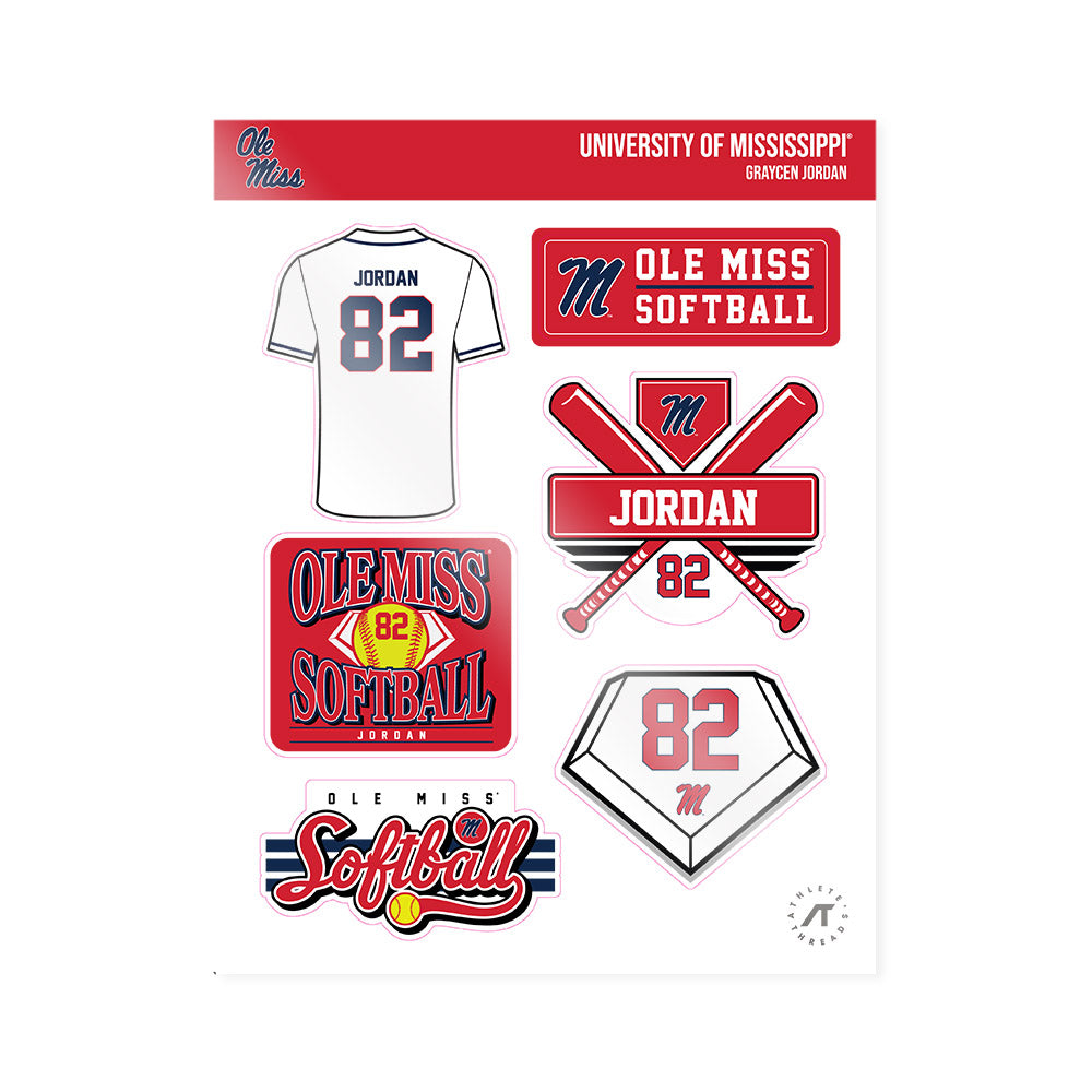 Ole Miss - NCAA Softball : Graycen Jordan - Sticker Sheet-0