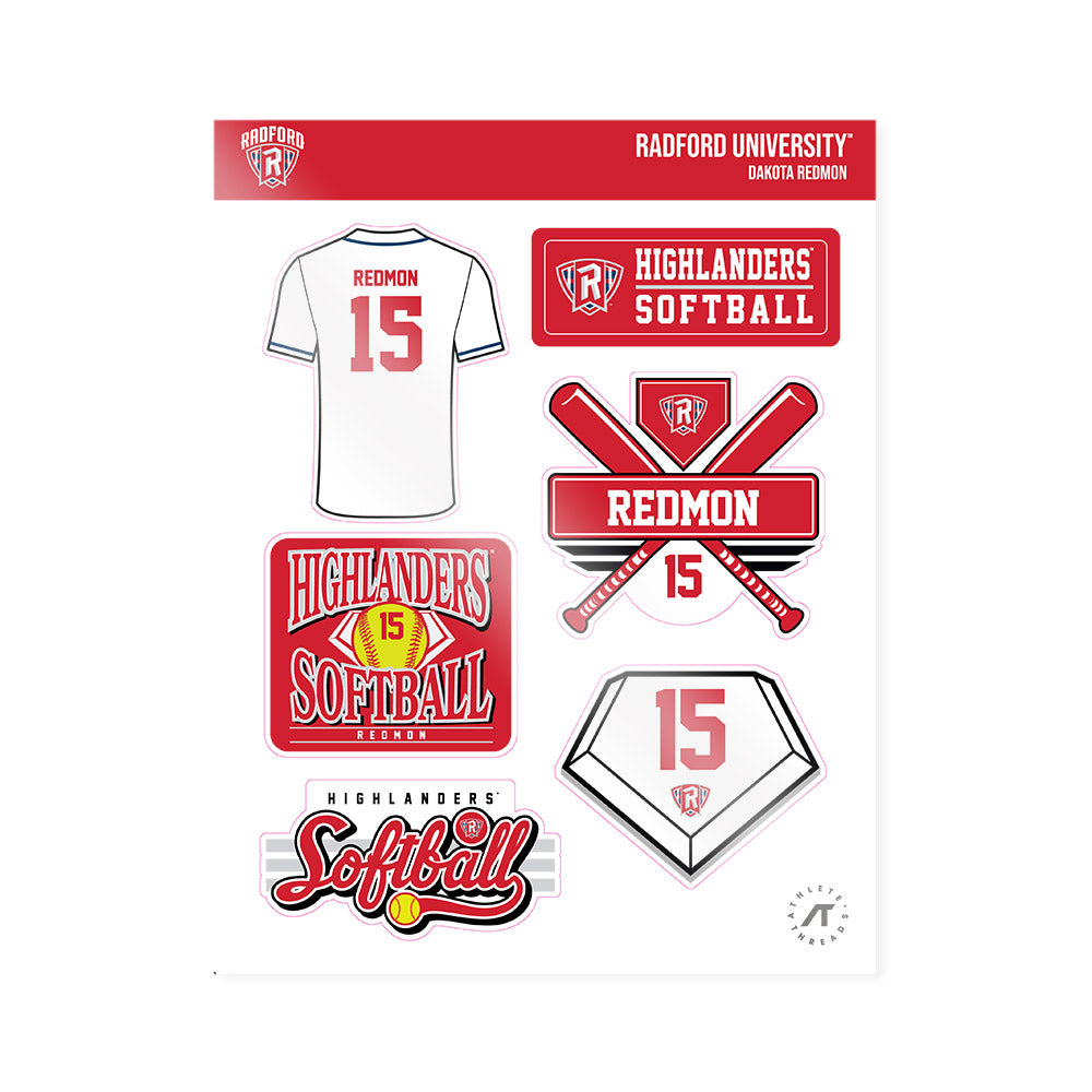 Radford - NCAA Softball : Dakota Redmon - Sticker Sheet-0