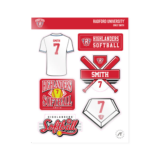 Radford - NCAA Softball : Emily Smith - Sticker Sheet-0