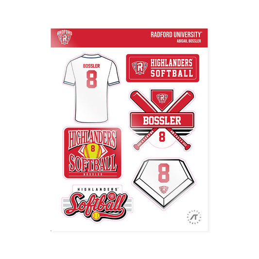 Radford - NCAA Softball : Abigail Bossler - Sticker Sheet-0