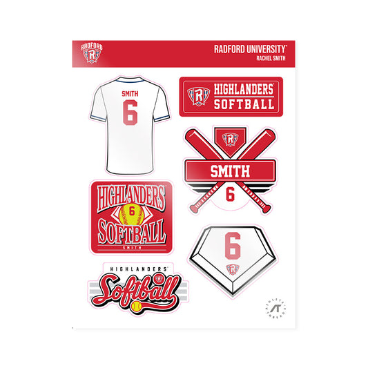 Radford - NCAA Softball : Rachel Smith - Sticker Sheet-0