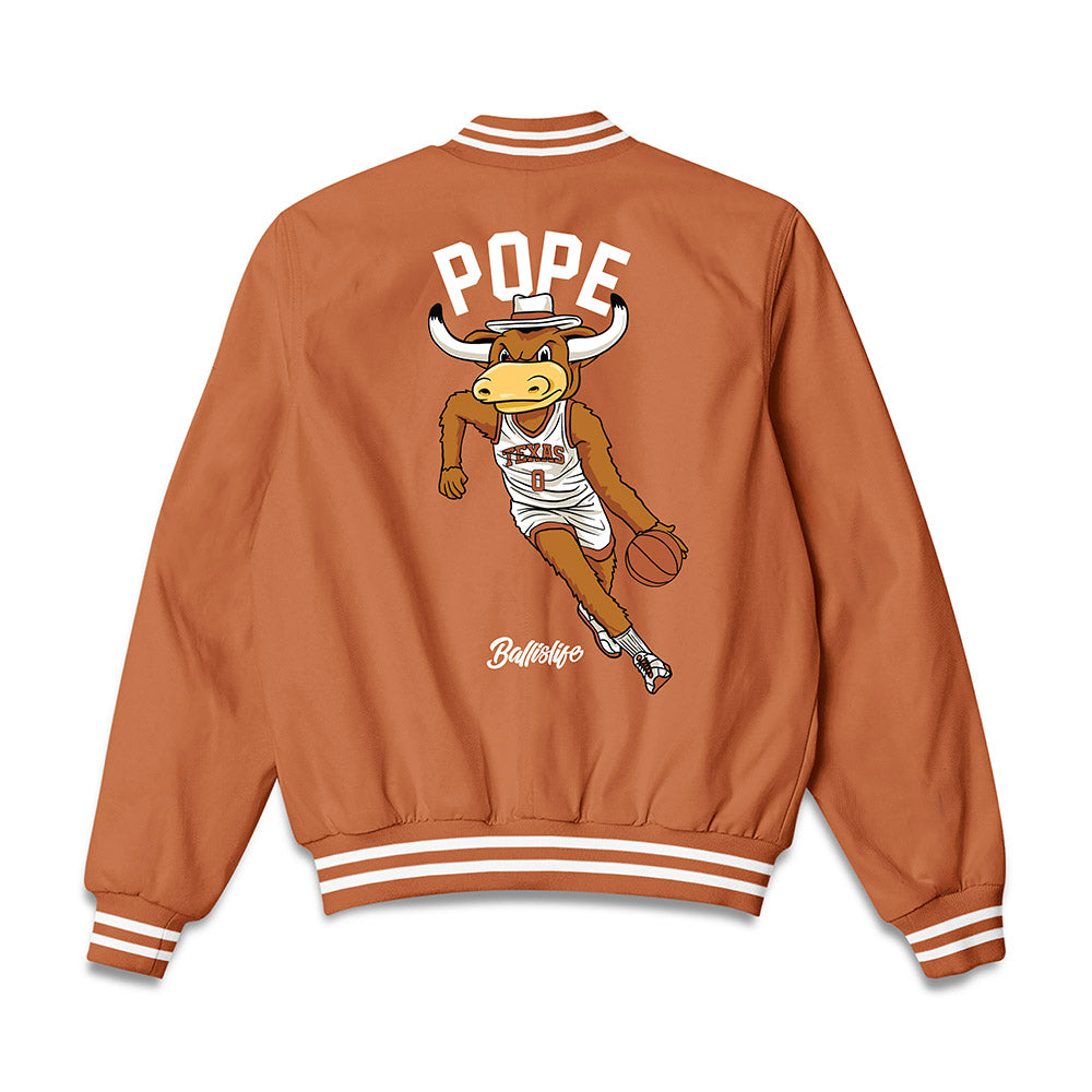 Texas - NCAA Men's Basketball : Jordan Pope - Ball is Life Bomber Jacket-1