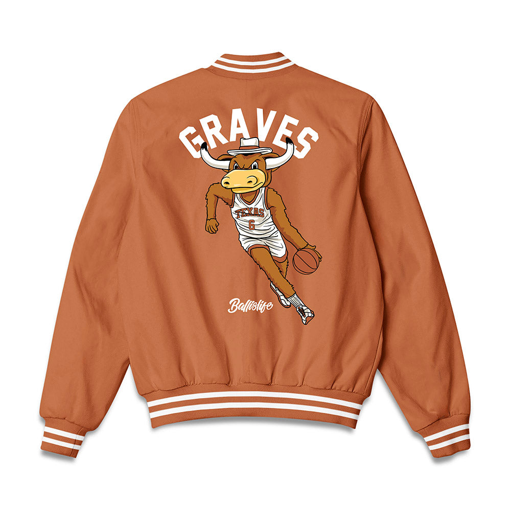 Texas - NCAA Women's Basketball : Sarah Graves - Ball is Life Bomber Jacket-1