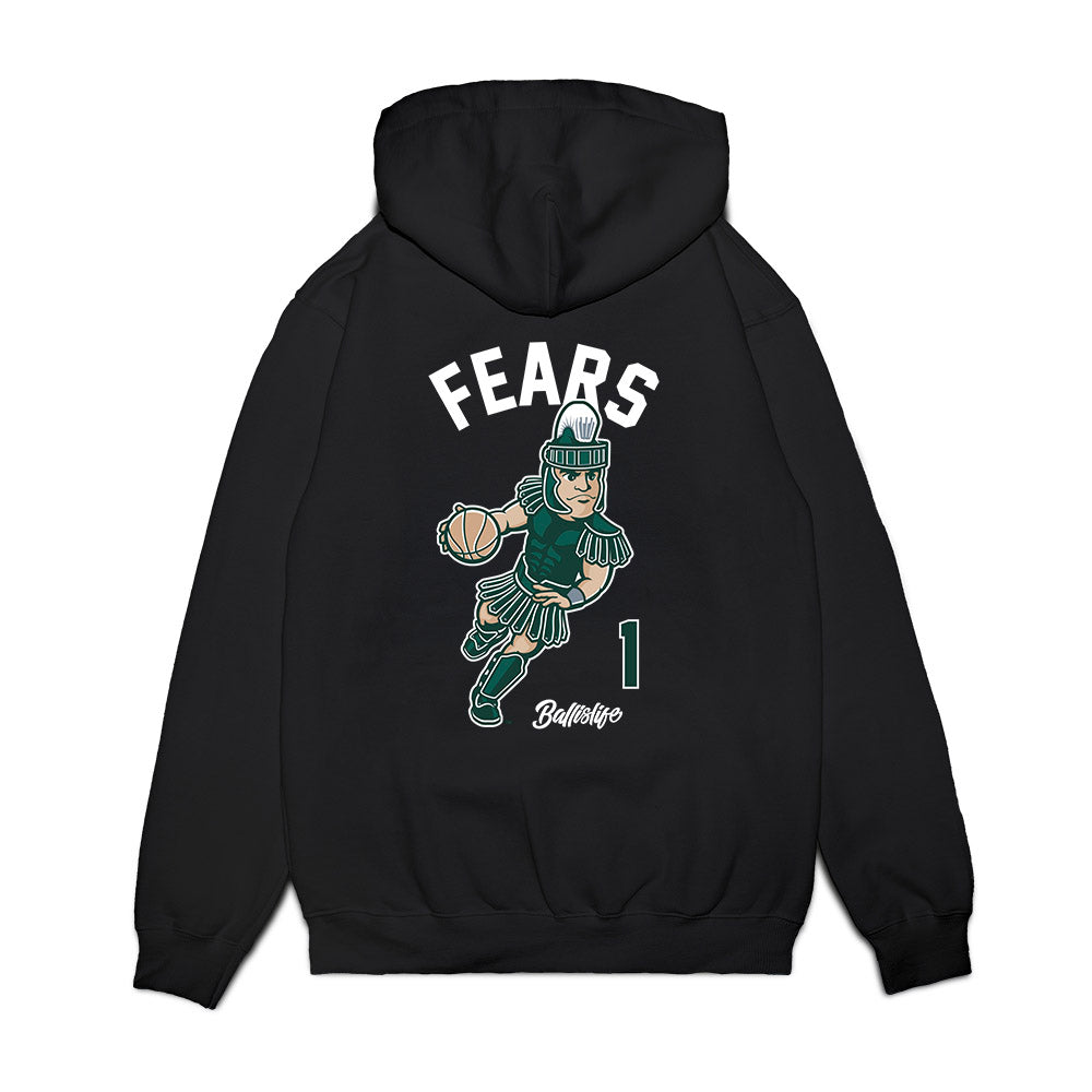 Michigan State - NCAA Men's Basketball : Jeremy Fears - Ball is Life Premium Hooded Sweatshirt-1