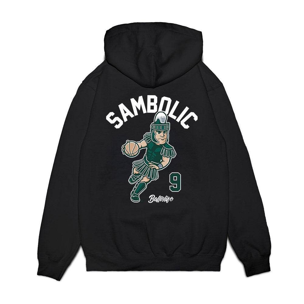 Michigan State - NCAA Women's Basketball : Sara Sambolic - Ball is Life Premium Hooded Sweatshirt-1
