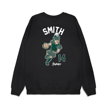 Michigan State - NCAA Men's Basketball : Davis Smith - Ball is Life Premium Crewneck Sweatshirt-1