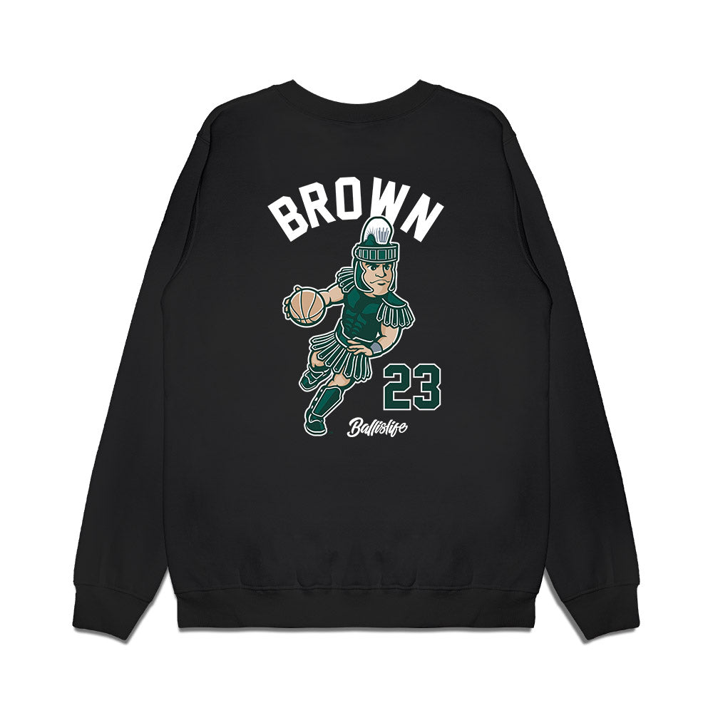 Michigan State - NCAA Women's Basketball : Jalyn Brown - Ball is Life Premium Crewneck Sweatshirt-1