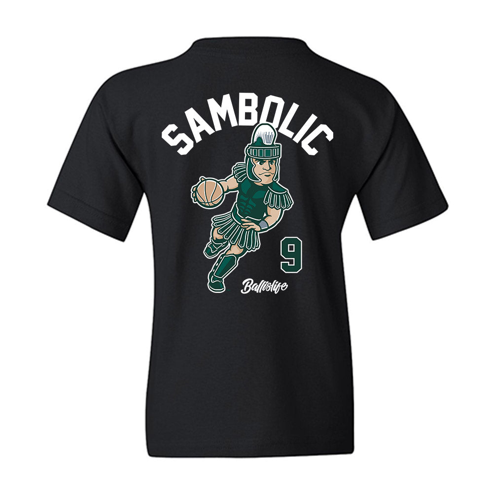 Michigan State - NCAA Women's Basketball : Sara Sambolic - Ball is Life Youth T-Shirt-1