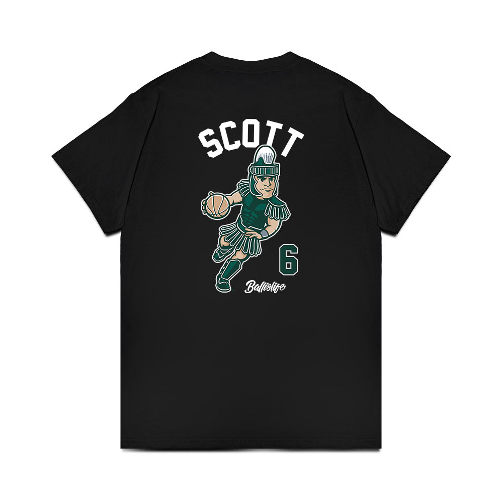 Michigan State - NCAA Men's Basketball : Jordan Scott - Ball is Life Premium T-Shirt-1