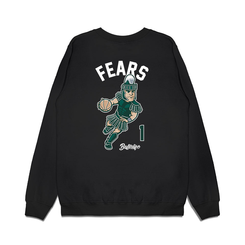 Michigan State - NCAA Men's Basketball : Jeremy Fears - Ball is Life Premium Crewneck Sweatshirt-1