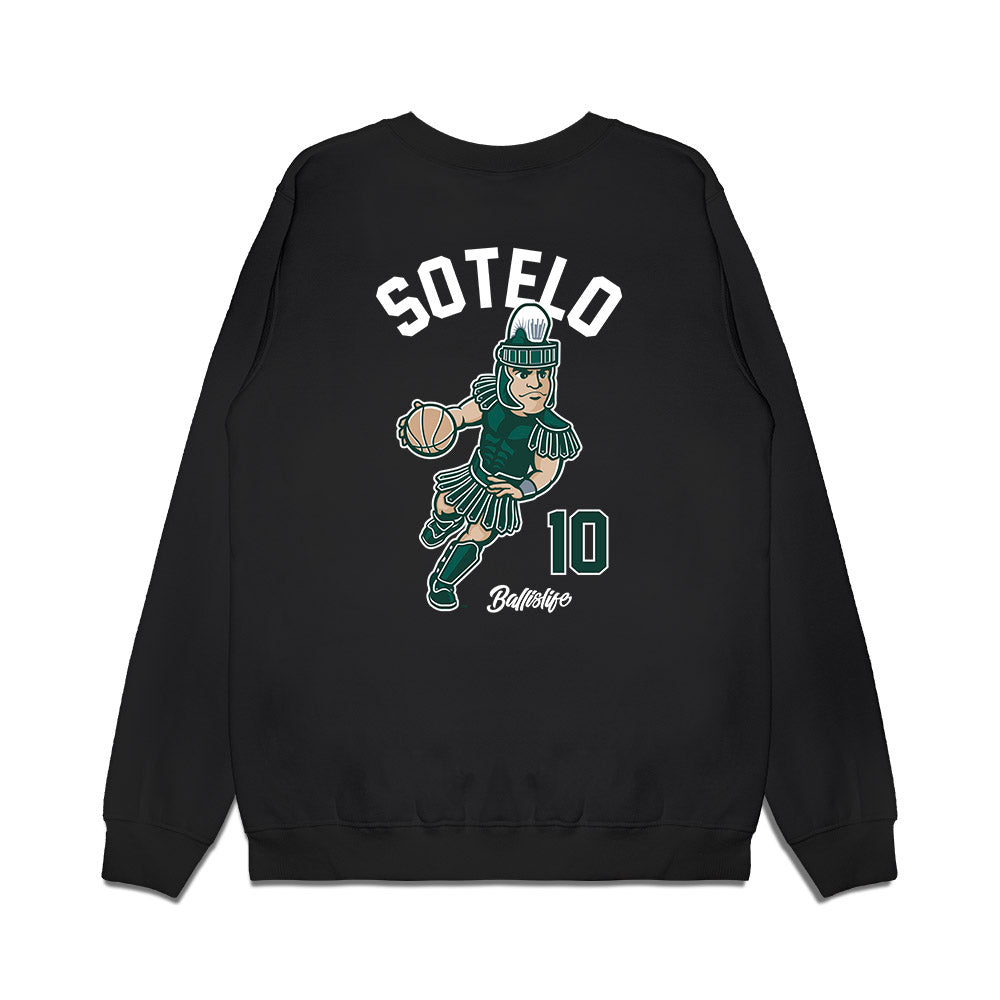 Michigan State - NCAA Women's Basketball : Ines Sotelo - Ball is Life Premium Crewneck Sweatshirt-1