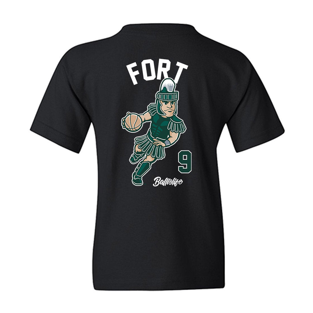 Michigan State - NCAA Men's Basketball : Trey Fort - Ball is Life Youth T-Shirt-1