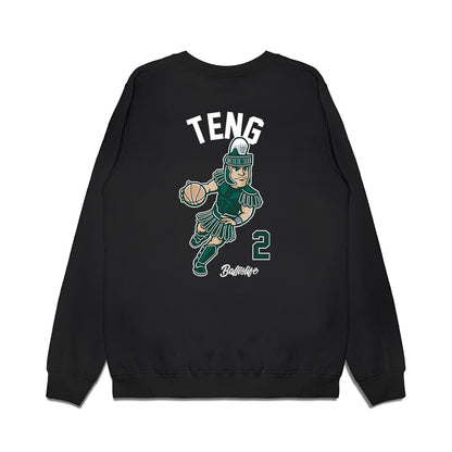 Michigan State - NCAA Men's Basketball : Kur Teng - Ball is Life Premium Crewneck Sweatshirt-1