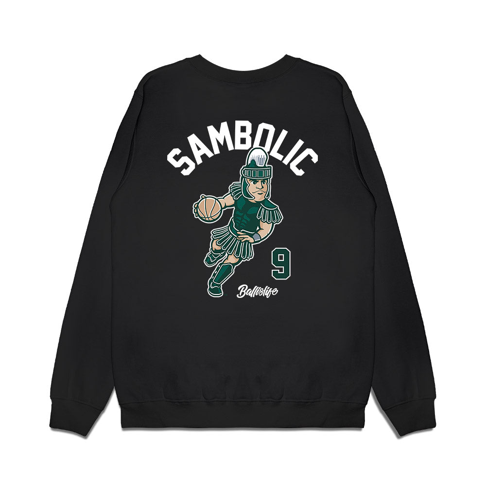 Michigan State - NCAA Women's Basketball : Sara Sambolic - Ball is Life Premium Crewneck Sweatshirt-1