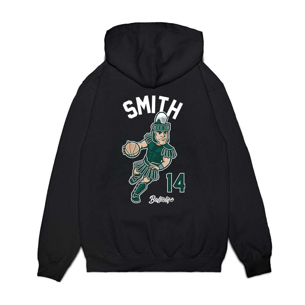 Michigan State - NCAA Men's Basketball : Davis Smith - Ball is Life Premium Hooded Sweatshirt-1