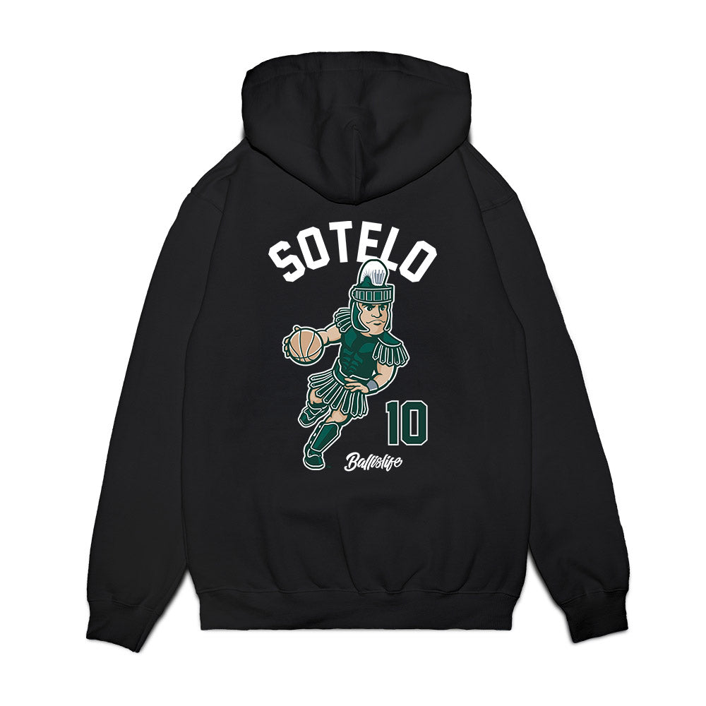 Michigan State - NCAA Women's Basketball : Ines Sotelo - Ball is Life Premium Hooded Sweatshirt-1