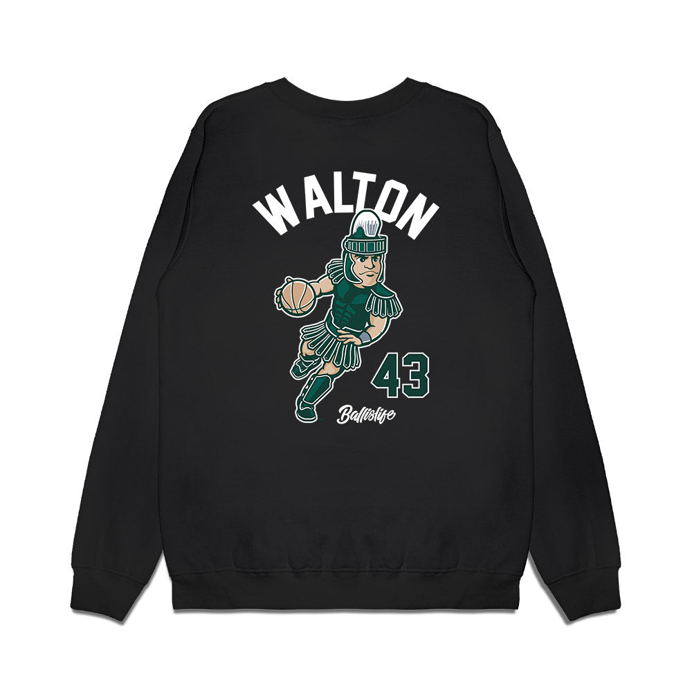 Michigan State - NCAA Men's Basketball : Colin Walton - Ball is Life Premium Crewneck Sweatshirt-1