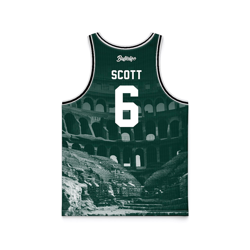 Michigan State - NCAA Men's Basketball : Jordan Scott - Ball is Life Basketball Jersey-1