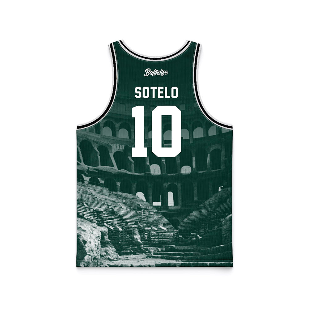 Michigan State - NCAA Women's Basketball : Ines Sotelo - Ball is Life Basketball Jersey-1