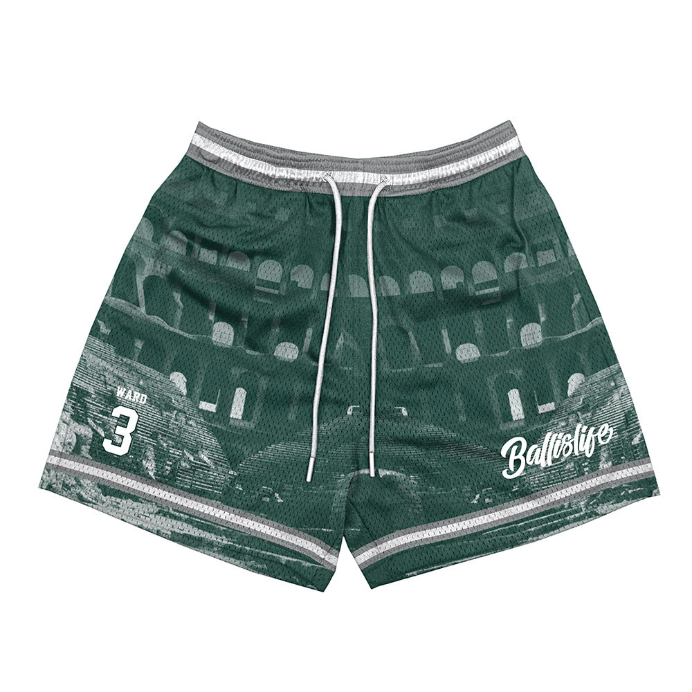 Michigan State - NCAA Men's Basketball : Cam Ward - Ball is Life Shorts-0