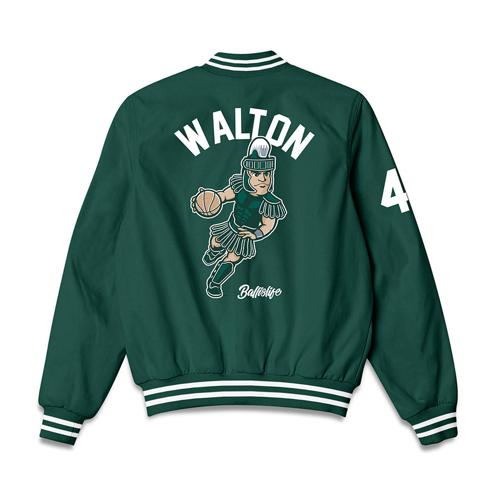 Michigan State - NCAA Men's Basketball : Colin Walton - Ball is Life Bomber Jacket-1