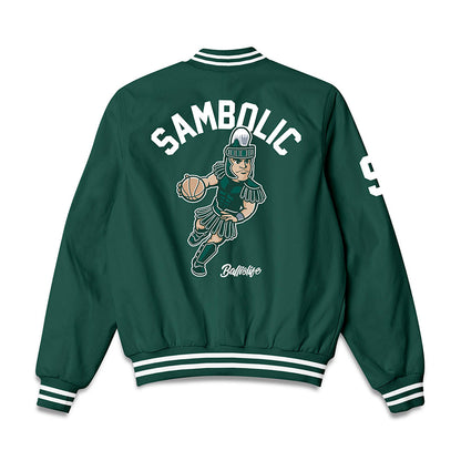 Michigan State - NCAA Women's Basketball : Sara Sambolic - Ball is Life Bomber Jacket-1