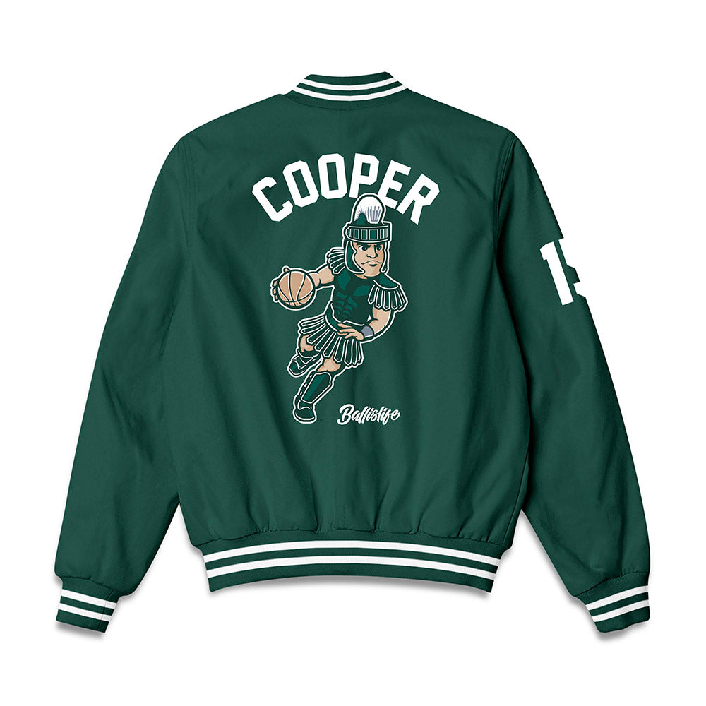 Michigan State - NCAA Men's Basketball : Carson Cooper - Ball is Life Bomber Jacket-1