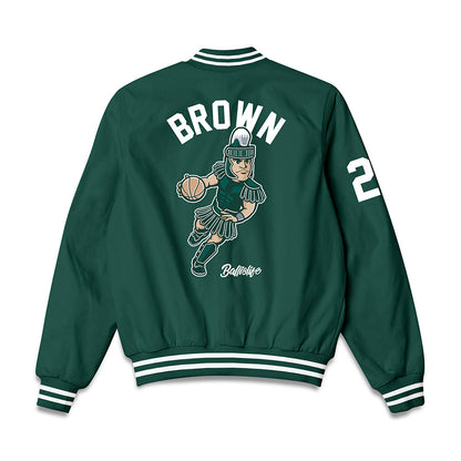 Michigan State - NCAA Women's Basketball : Jalyn Brown - Ball is Life Bomber Jacket-1