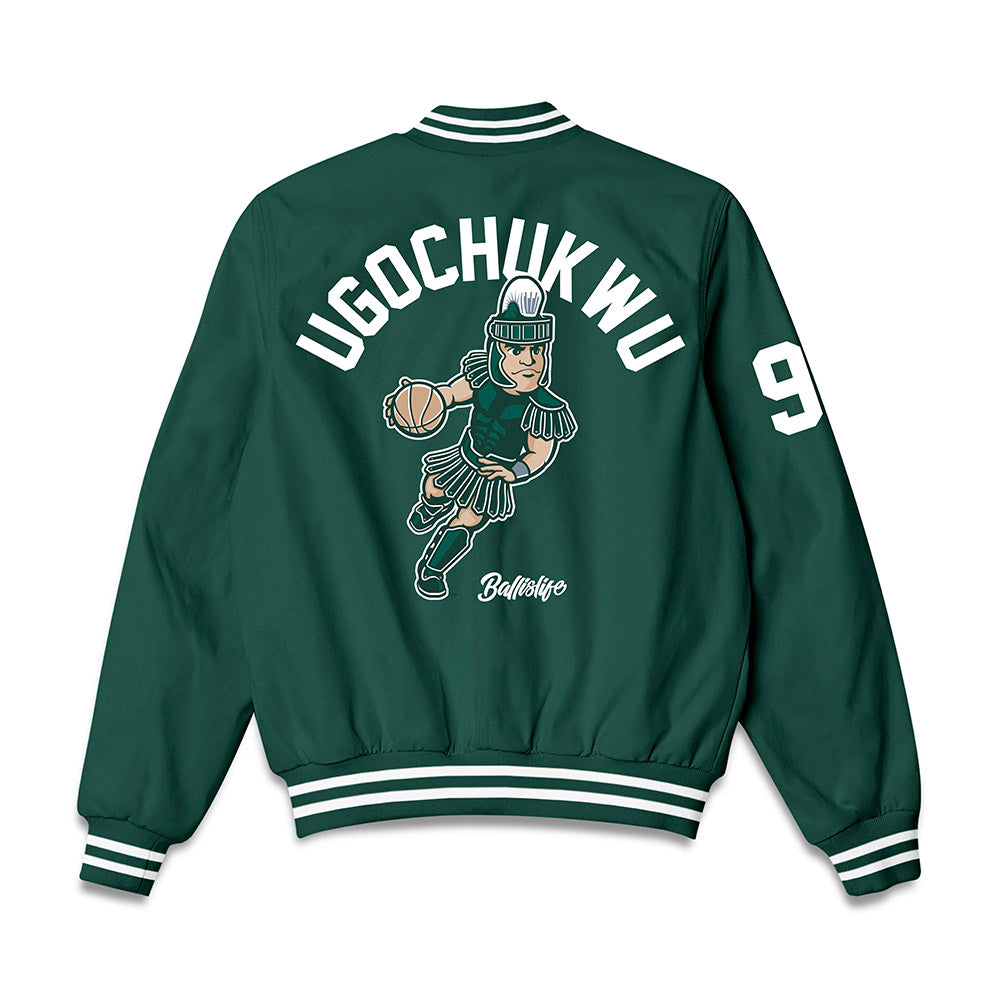 Michigan State - NCAA Men's Basketball : Divine-Collins Ugochukwu - Ball is Life Bomber Jacket-1