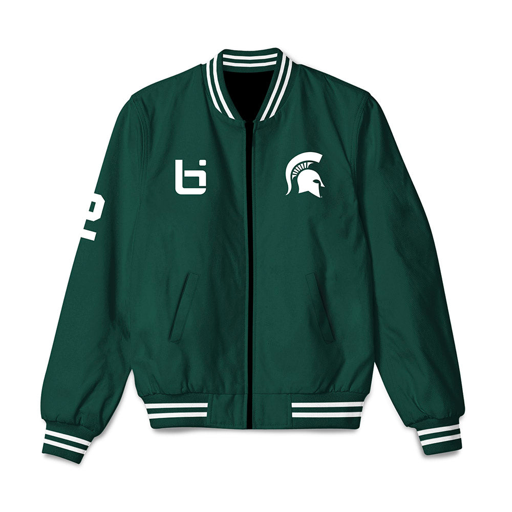 Michigan State - NCAA Men's Basketball : Kur Teng - Ball is Life Bomber Jacket-0