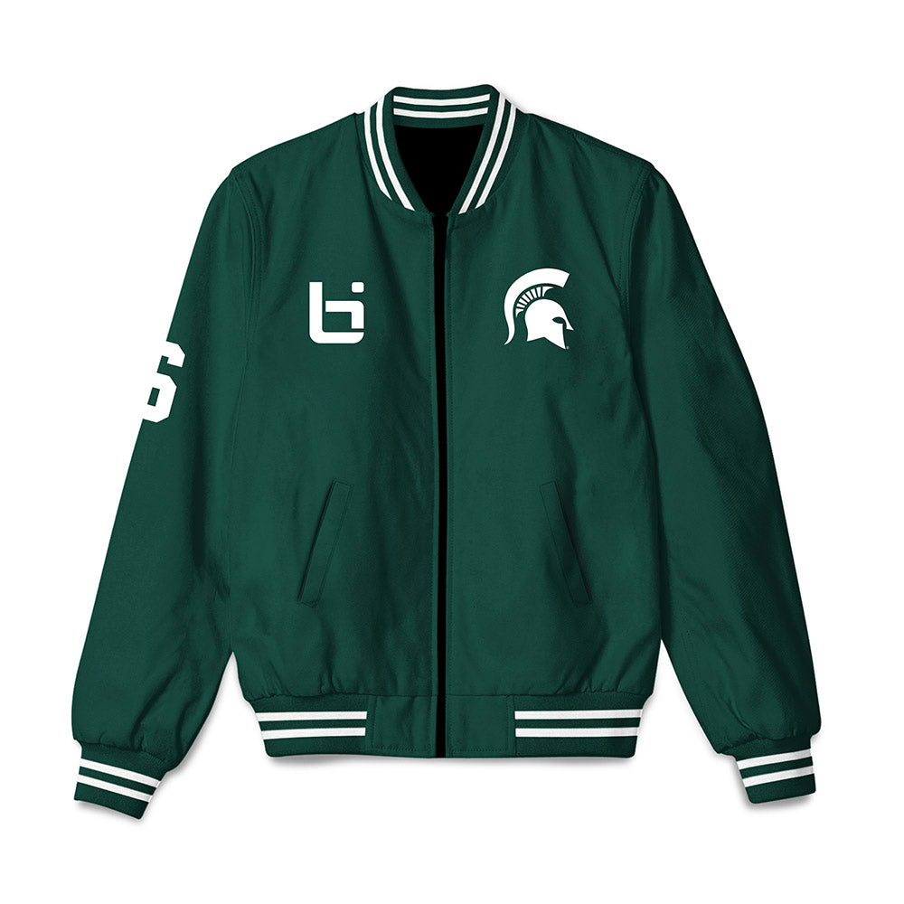 Michigan State - NCAA Men's Basketball : Jordan Scott - Ball is Life Bomber Jacket-0