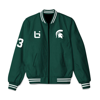 Michigan State - NCAA Men's Basketball : Colin Walton - Ball is Life Bomber Jacket-0