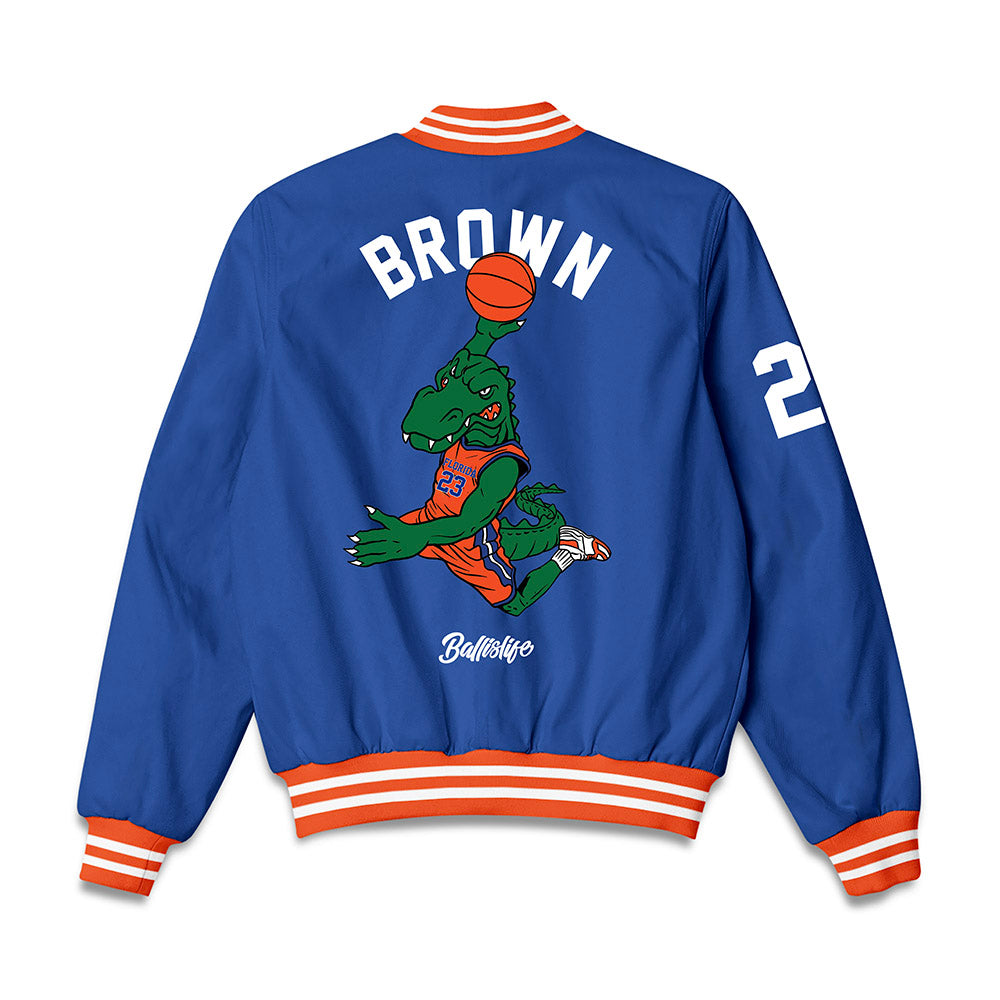 Florida - NCAA Men's Basketball : AJ Brown - Ball is Life Bomber Jacket-1