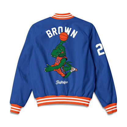 Florida - NCAA Men's Basketball : AJ Brown - Ball is Life Bomber Jacket-1