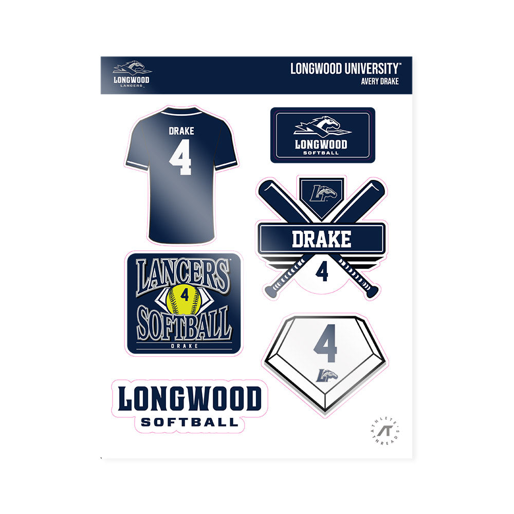 Longwood - NCAA Softball : Avery Drake - Sticker Sheet-0